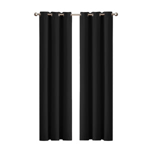 2x Blockout Curtains Panels 3 Layers Black-1973194062085361664