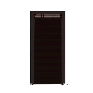 Levede 10 Tier Shoe Rack Portable Storage Brown-1973193835823632384