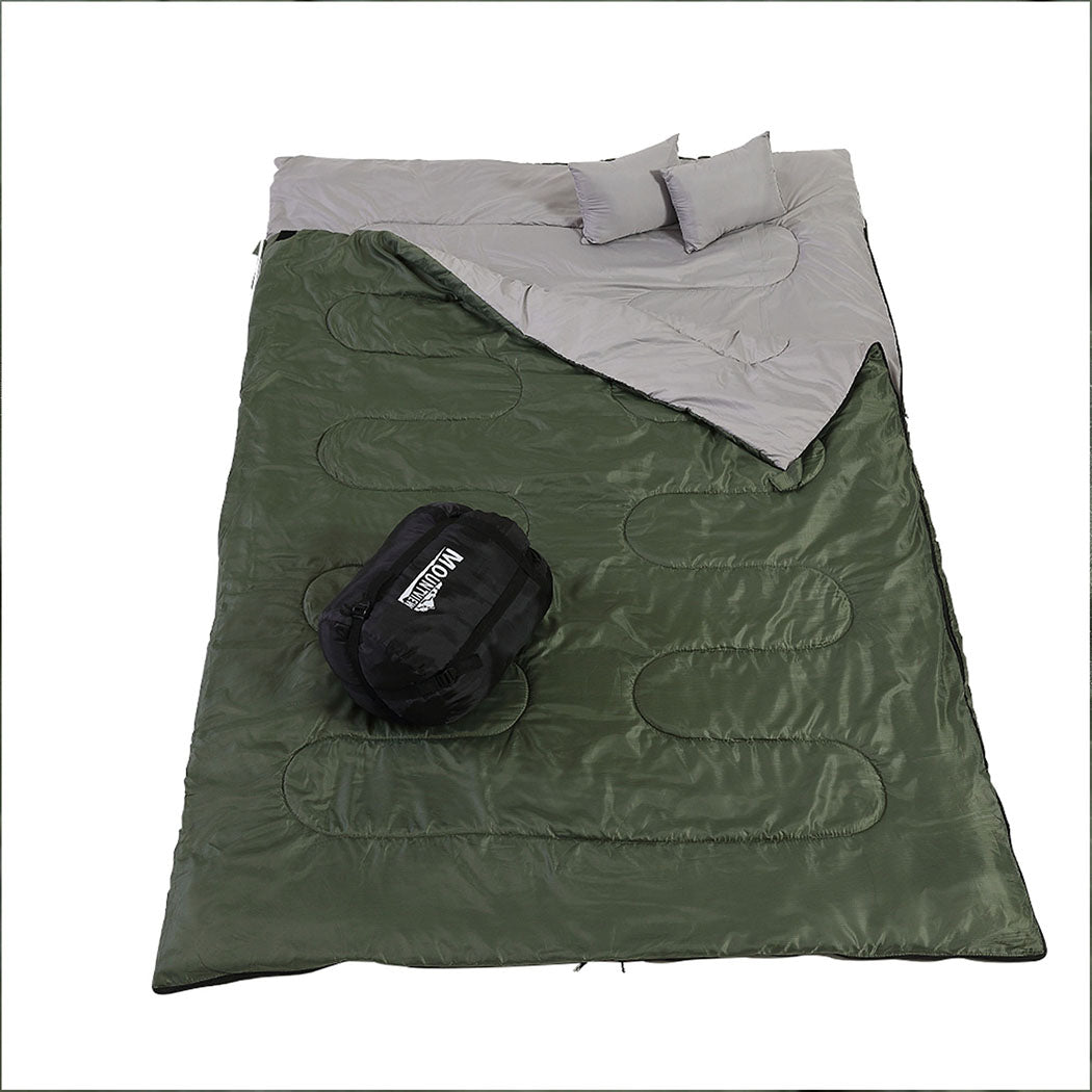 mountview-sleeping-bag-double-bags-outdoor-army-green-1973193763648049153