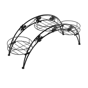 Levede Plant Stand Outdoor Indoor Metal Black-1975420374329987073