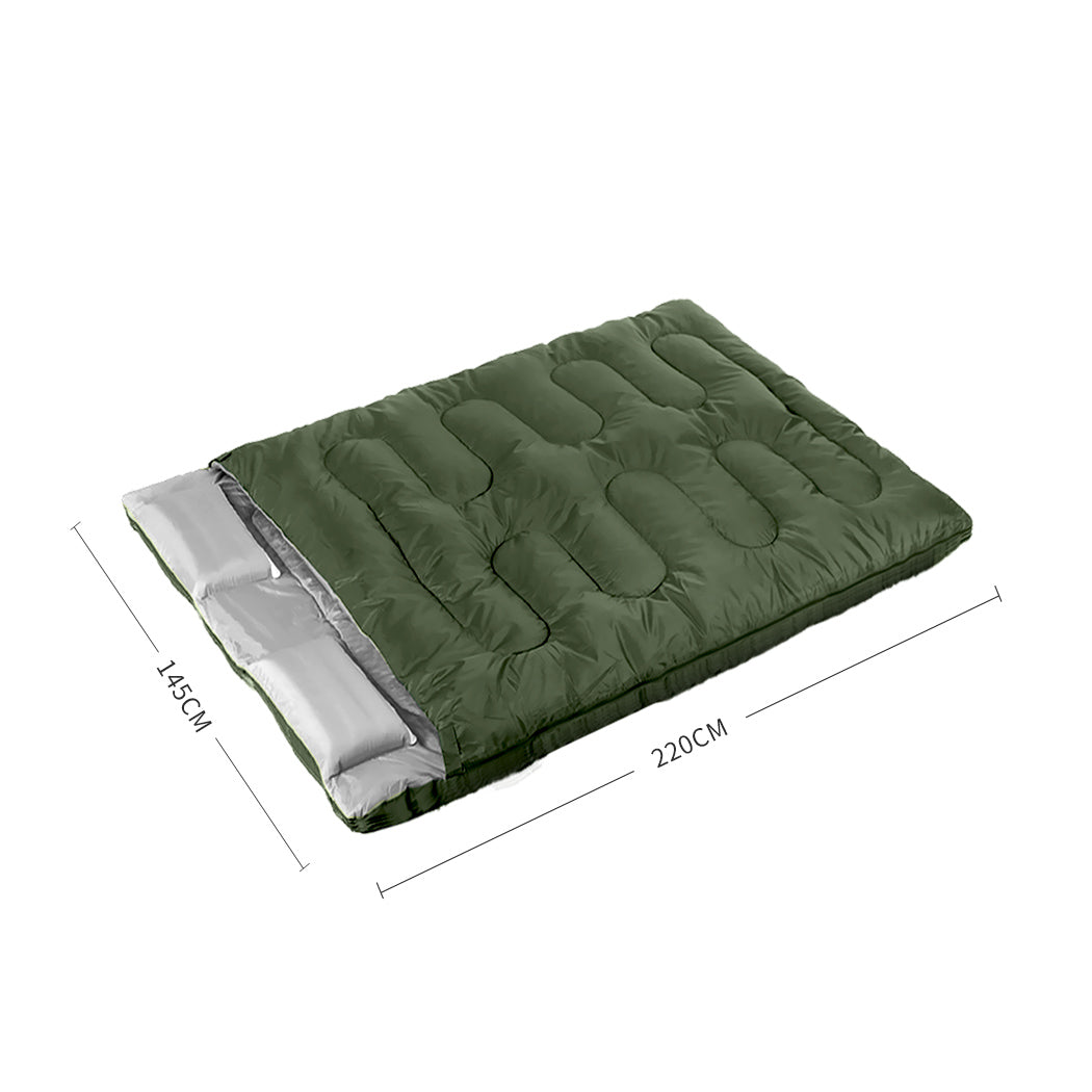 mountview-sleeping-bag-double-bags-outdoor-army-green-1973193763648049154