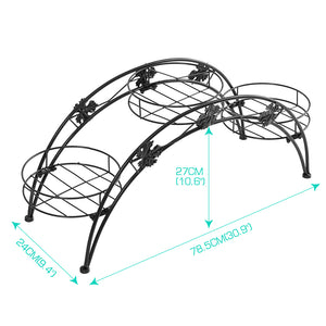Levede Plant Stand Outdoor Indoor Metal Black-1975420374329987074