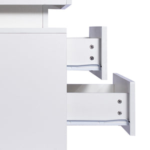 Levede Bedside Tables RGB LED Side Table White-1975420463467335683