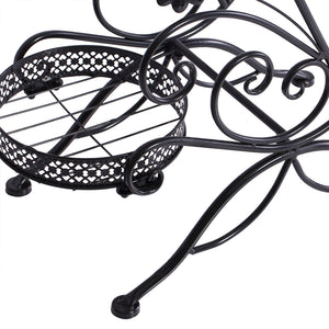 Levede Plant Stand Outdoor Indoor Metal Black-1973193797928095747
