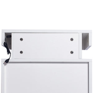 Levede Bedside Tables RGB LED Side Table White-1975420463467335684