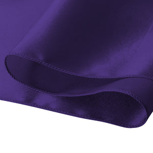 50x Table Runners Coloured Satin Chair Eggplant-1975420513056591876