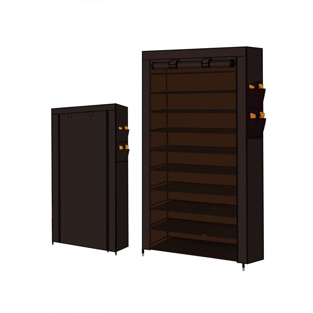 levede-10-tier-shoe-rack-portable-storage-brown-1973193835823632390