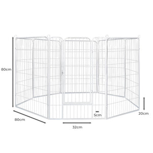PaWz 8 Panel 32'' Pet Dog Playpen Puppy White 2.5kg Mackerel & Lamb-1975420508061175810