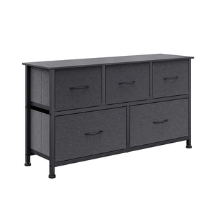 Levede Chest of 5 Drawers Storage Cabinet Dark Grey-1973194072474652672