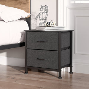 Levede Storage Cabinet Chest of 2 Drawers Dark Grey-1973194074018156551