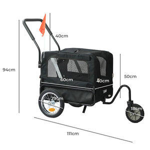 PaWz Pet Stroller Bike Trailer 2-IN-1 Sunroof-1973193720731930626