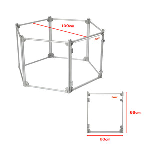 Pawz Pet Playpen Transparent Acrylic Clear Folding Dog Fence Kennel 6 Panel-1975420378624954370