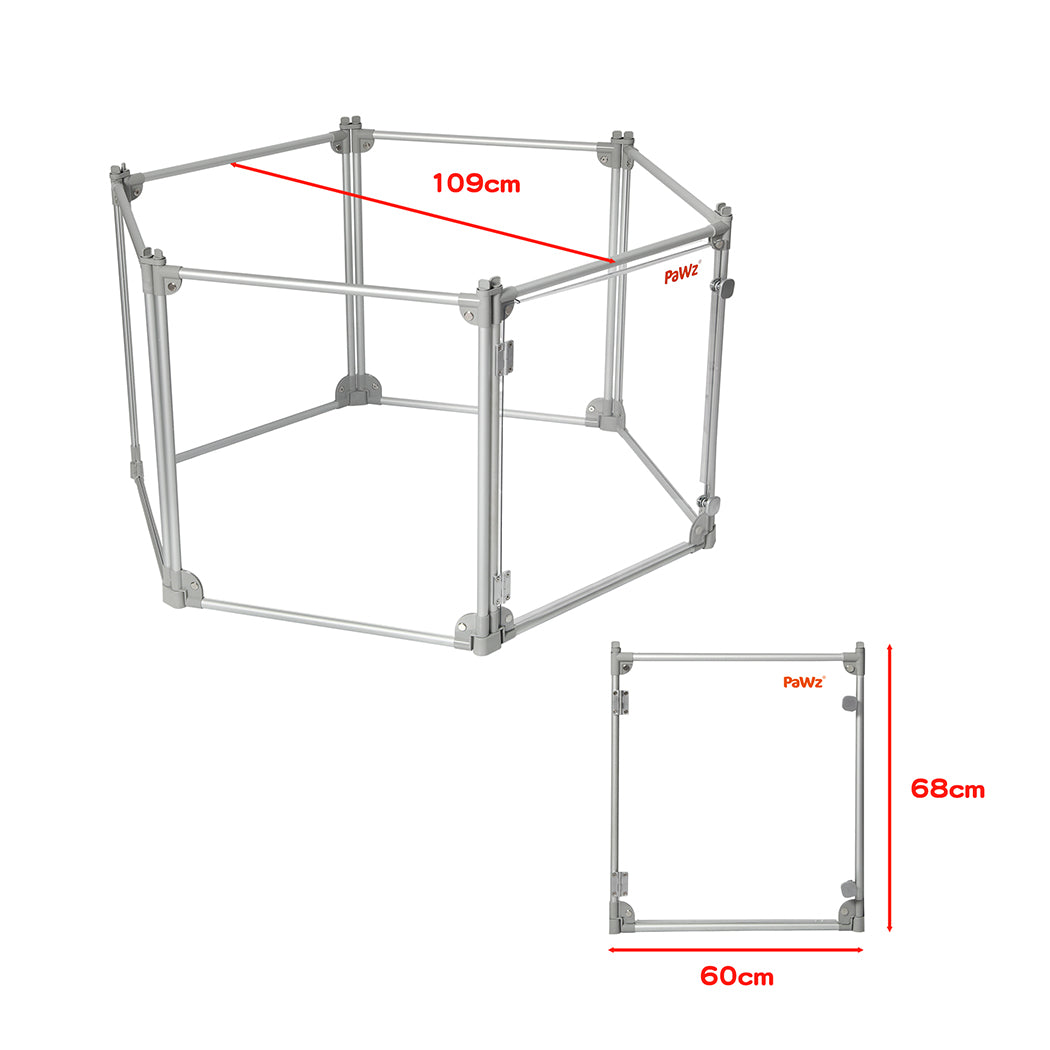 pawz-pet-playpen-transparent-acrylic-clear-folding-dog-fence-kennel-6-panel-1975420378624954370