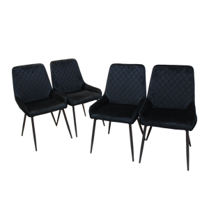 Dining Chairs x 4 Padded Seat Soft Velvet-1996005484955570184