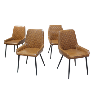 Dining Chairs x 8 Padded Seat PU Faux Leather-1996005485333057544