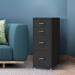 Levede 4 Drawer Office Drawers Cabinet Black-1973193873433956360