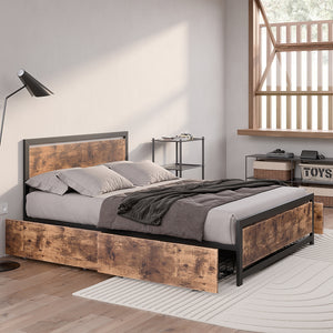 Levede Queen Bed Frame Industrial Mattress-1975420521914961927