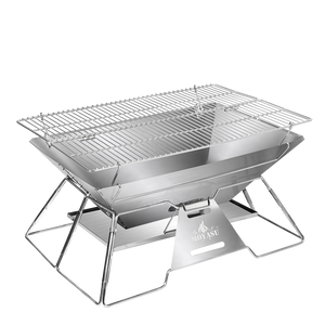 Levede Portable Folding BBQ Charcoal Grill Silver-1996005436452638728