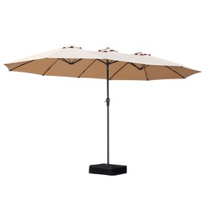 Centra 4.5M Double-sided Patio Umbrella Outdoor Umbrella Base Stand Khaki-1996005404668203016
