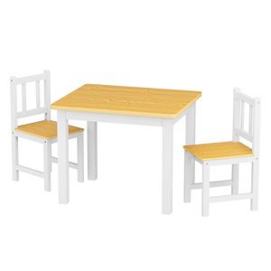 Bopeep Kids Table and Chairs Set Wooden 3PCS Study Play-1996005451644407816