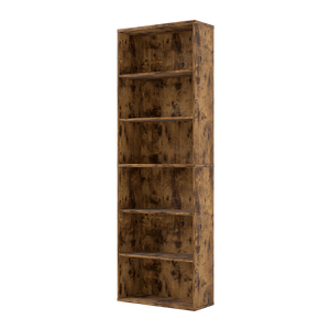 Levede 6 Tier Book Shelf Adjustable Shelves Walnut-1996005525510295560