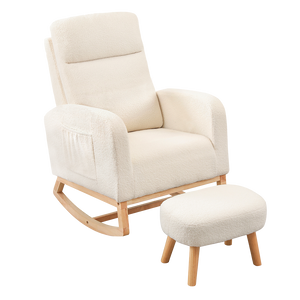 Levede Rocking Chair Ottoman Footrest With Side Pocket-1996005438277160968