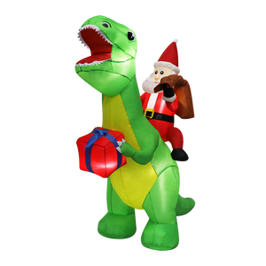 Santaco Christmas Inflatables Outdoor Santa Claus Riding Dinosaur Lights D�cor-1973194151474368520