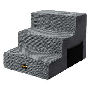 Pawz 3 Steps Pet Stairs Dog Ramp High Density Foam Grey-1996005595194462216