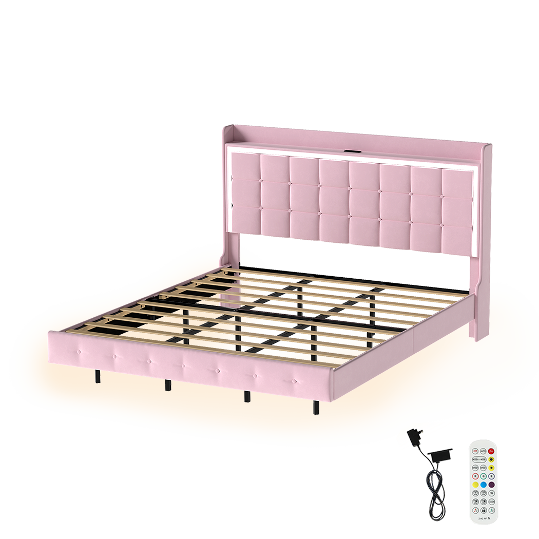 levede-king-floating-bed-frame-led-headboard-usb-pink-1996009956473704456