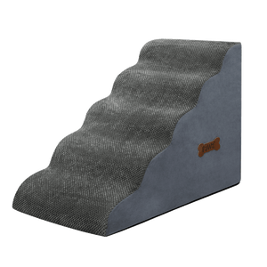 Pawz 5 Steps Pet Stairs Dog Ramp High Density Foam Grey-1996005456799207432