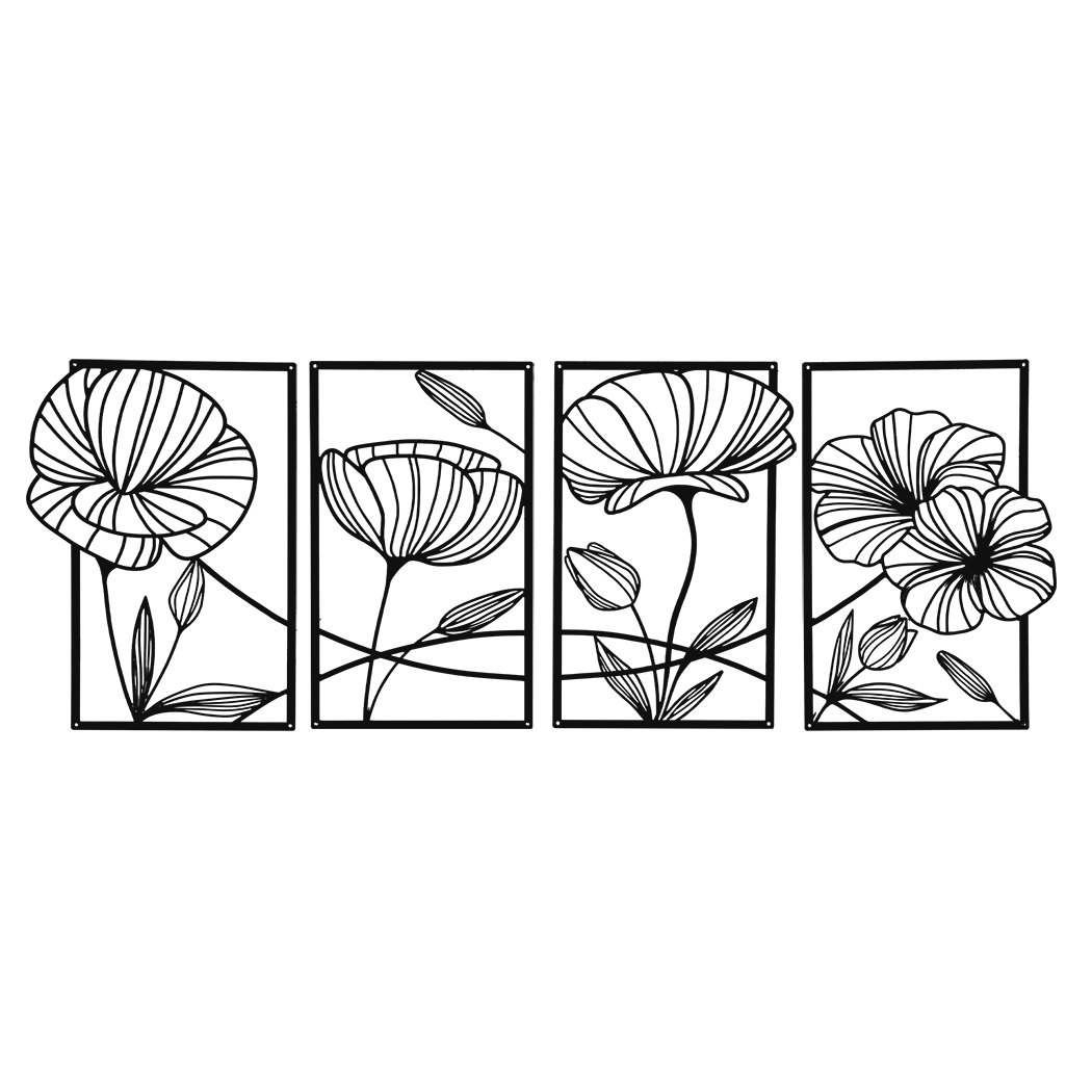 yezi-metal-wall-art-4pcs-floral-minimalist-line-decor-1996005449966686216