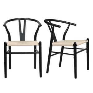 Levede 6x Dining Chairs Wooden Hans Black-1996005472083251208