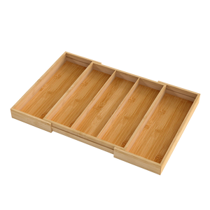Toque Bamboo Expandable Kitchen Drawer Organizer Storage-1996005512273072136