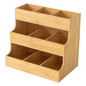 Toque Vertical Bamboo Tea Organizer Holds 180 Tea Bags-1996005512658948104
