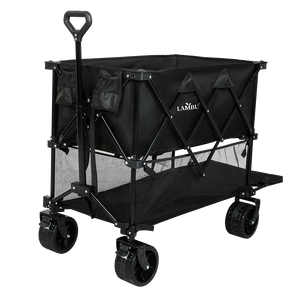 Lambu Folding Wagon Cart Double Shelves-1996005422963757064