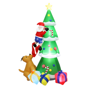 Santaco Inflatable Christmas 2.4M Xmas Tree Santa Claus-1973194174362685448