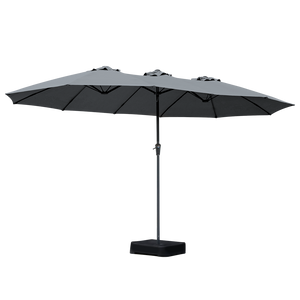 Centra 4.5M Double-sided Patio Umbrella Outdoor Umbrella Base Stand Grey-1996005404492042248