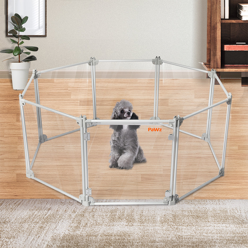 pawz-pet-playpen-transparent-acrylic-clear-folding-dog-fence-kennel-8-panel-1975420379035996166