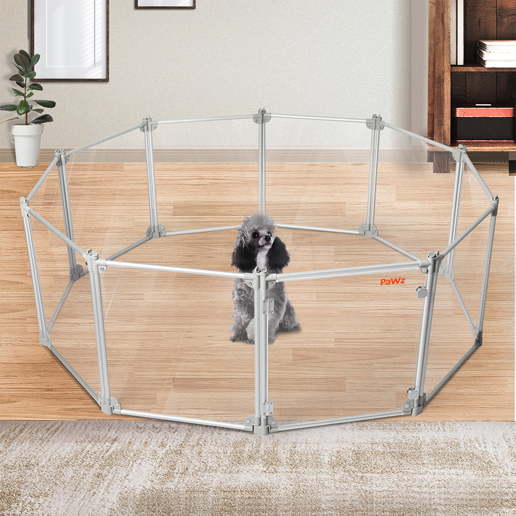 pawz-pet-playpen-transparent-acrylic-clear-folding-dog-fence-kennel-10-panel-1975420379447037958