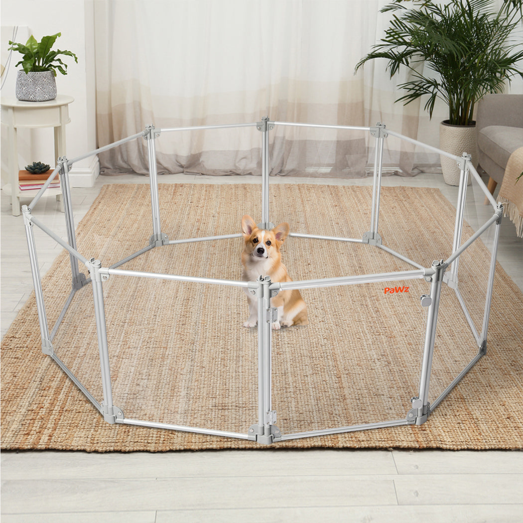 pawz-pet-playpen-transparent-acrylic-clear-folding-dog-fence-kennel-10-panel-1975420379447037959