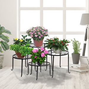 4 x Levede Metal Plant Stand Outdoor Black-1975420369502343175