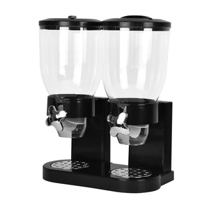 TOQUE Double Cereal Dispenser Dry Food Black-1973194008645734400