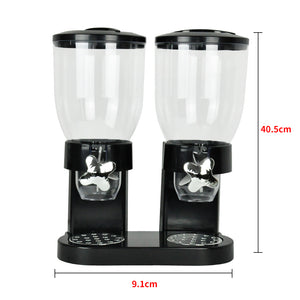TOQUE Double Cereal Dispenser Dry Food Black-1973194008645734402