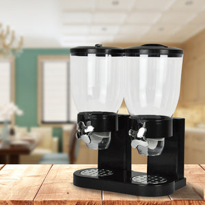 TOQUE Double Cereal Dispenser Dry Food Black-1973194008645734407