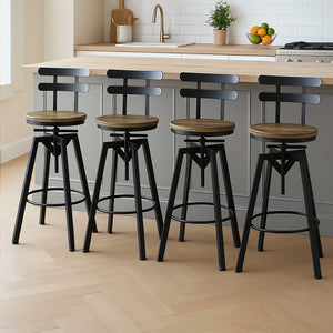 Levede 4x Bar Stool Industrial Adjustable-1996005467549208583