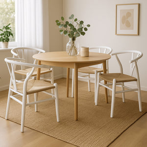 Levede 4x Dining Chairs Wooden Hans White-1996005472460738567