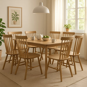 Levede 8x Dining Chairs Kitchen Windor Oak-1996005469373730823