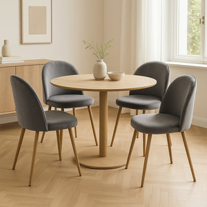 Levede 4x Dining Chairs Seat French Grey-1996005470107734023