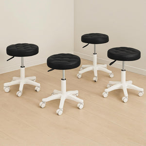 Levede 4x Rolling Bar Stool Swivel Salon SPA Chair Black-1996005584410906631