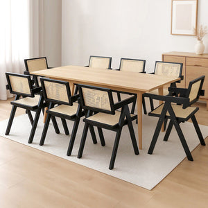 Levede 8x Black Wicker Armchair Dining Chair-1996005481000341511